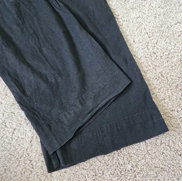 THEORY 62% Linen Blend Black  Pants Mid Rise Wide Leg Trousers Size 10 - Picture 11 of 16